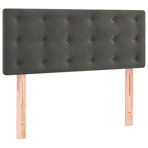 vidaXL T&ecirc;te de lit Gris fonc&eacute; 100x5x78/88 cm Velours