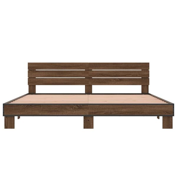 vidaXL Cadre de lit sans matelas ch&ecirc;ne marron 180x200 cm
