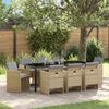 vidaXL Ensemble de salle &agrave; manger pour jardin 9 pcs Beige polyrotin