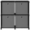 vidaXL &Eacute;tag&egrave;re &agrave; 4 cubes avec bo&icirc;tes Noir 69x30x72,5 cm Tissu