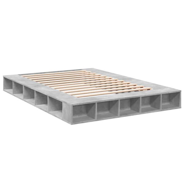 vidaXL Cadre de lit sans matelas gris b&eacute;ton 140x200 cm