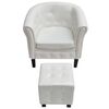 vidaXL Fauteuil avec repose-pied blanc similicuir
