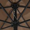 vidaXL Parasol de jardin et m&acirc;t en aluminium 270x246 cm Taupe