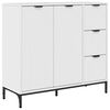 vidaXL Buffet Blanc brillant 89,5 x 33 x 82 cm Bois d'ing&eacute;nierie