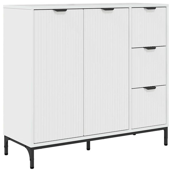 vidaXL Buffet Blanc brillant 89,5 x 33 x 82 cm Bois d'ing&eacute;nierie