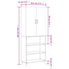 vidaXL Buffet haut Blanc 69,5x34x180 cm Bois d'ing&eacute;nierie