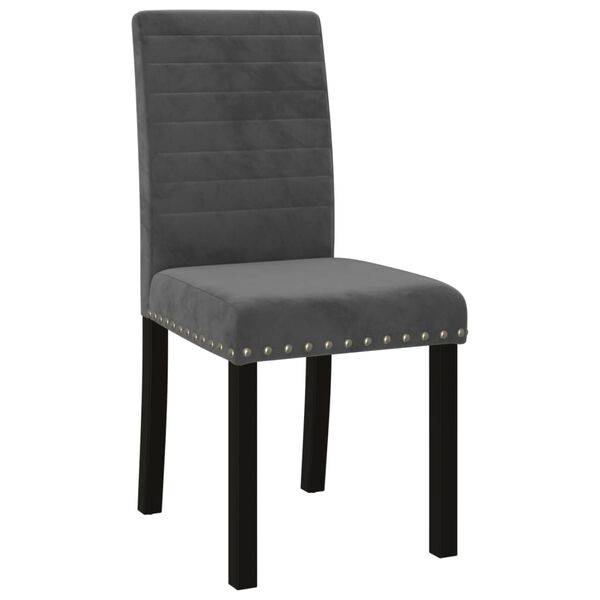 vidaXL Chaises &agrave; manger lot de 4 gris fonc&eacute; velours