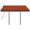 vidaXL Auvent manuel r&eacute;tractable avec poteaux 3x2,5 m Orange et marron