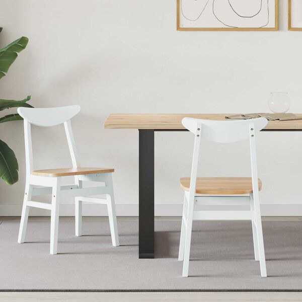 vidaXL Chaises de salle &agrave; manger 2 pcs Blanc 42 x 47.5 x 81 cm