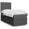 vidaXL Sommier &agrave; lattes de lit et matelas Gris fonc&eacute; 90x190 cm Tissu