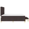 vidaXL Lit &agrave; ressorts avec matelas Marron fonc&eacute; 180 x 200 cm tissu