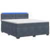 vidaXL Lit de box spring avec matelas et LED Gris fonc&eacute; 140 x 200 cm