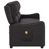 vidaXL Fauteuil de massage inclinable 3places noir brillant similicuir