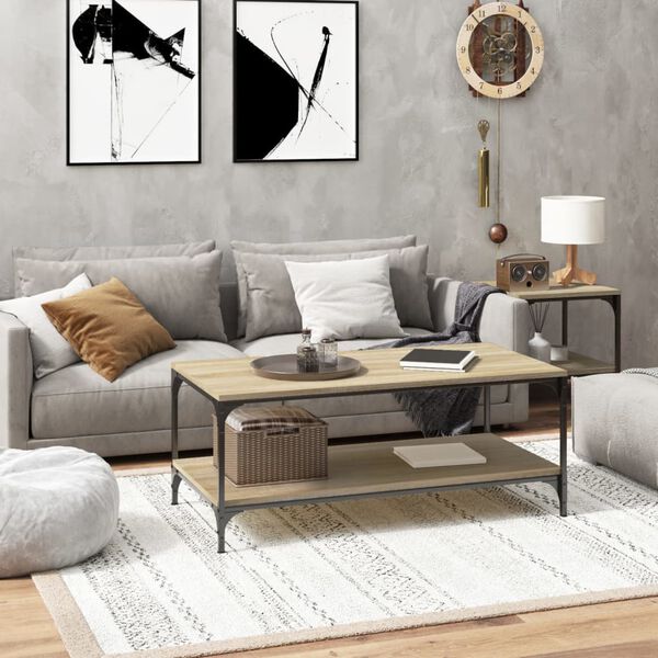 vidaXL Table basse Ch&ecirc;ne sonoma 100x50x40 cm Bois d'ing&eacute;nierie