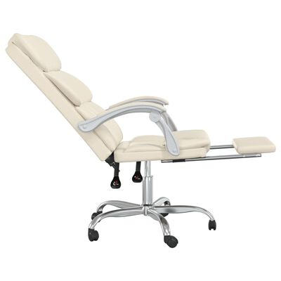 vidaXL Fauteuil inclinable de bureau Crème Similicuir