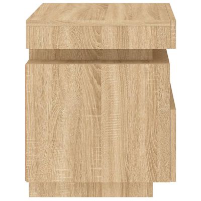 vidaXL Armoire de chevet avec lumières LED chêne sonoma 40x39x48,5 cm