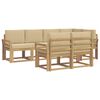 vidaXL Ensemble de canap&eacute;s d'ext&eacute;rieur 7 pcs Blanc et Beige Polyester