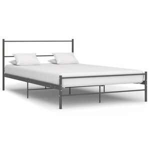 vidaXL Cadre de lit avec t&ecirc;te de lit sans matelas gris 160x200cm m&eacute;tal