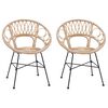 vidaXL Chaise de salle &agrave; manger 2 pcs Naturel 49 x 51 x 81 cm