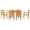vidaXL Ensemble de salle &agrave; manger pour jardin 7 pcs Marron