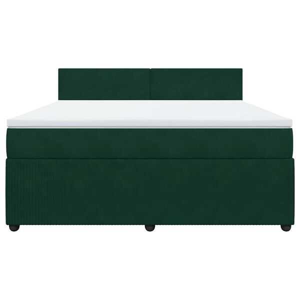 vidaXL Sommier &agrave; lattes de lit et matelas Vert fonc&eacute; 180x200cm Velours