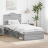 vidaXL Cadre de lit Gris Sonoma 100 x 200 cm Pin massif