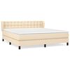 vidaXL Sommier &agrave; lattes de lit avec matelas Cr&egrave;me 160x200 cm Tissu