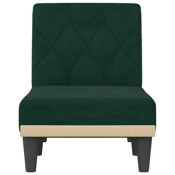 vidaXL Chaise longue vert fonc&eacute; velours