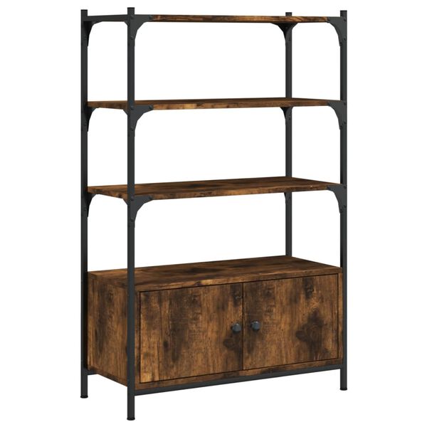 vidaXL Biblioth&egrave;que &agrave; 3 niveaux ch&ecirc;ne fum&eacute; 70x30x109,5 cm