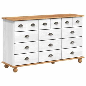 vidaXL Commode ASKIM Blanc 79 x 40 x 133,5 cm Bois de pin massif