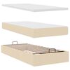 vidaXL Lit ottoman avec matelas cr&egrave;me 100x200 cm tissu