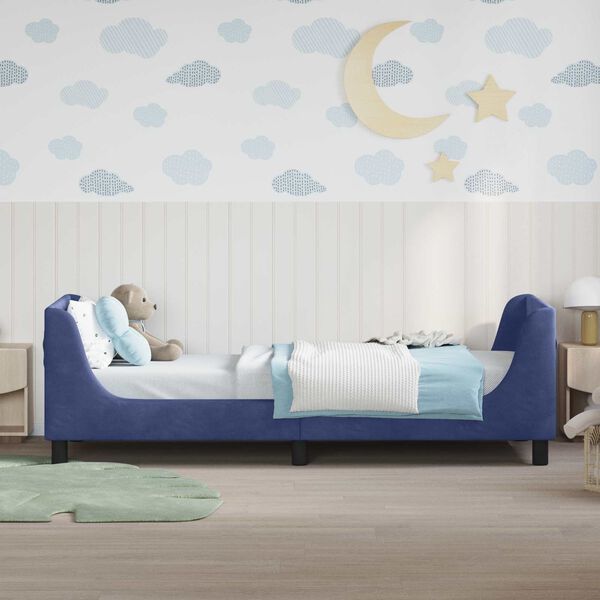 vidaXL Cadre de lit pour enfants avec t&ecirc;te de lit Bleu police