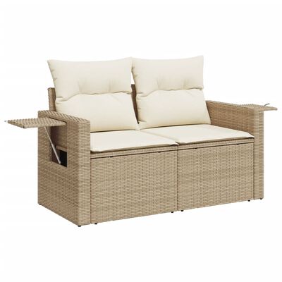 vidaXL Salon de jardin avec coussins 5 pcs beige résine tressée