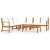 vidaXL Salon de jardin 6 pcs avec coussin Cr&egrave;me Bois d'acacia solide