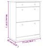 vidaXL Armoire à chaussures ALTA blanc 77x35x96 cm bois massif de pin