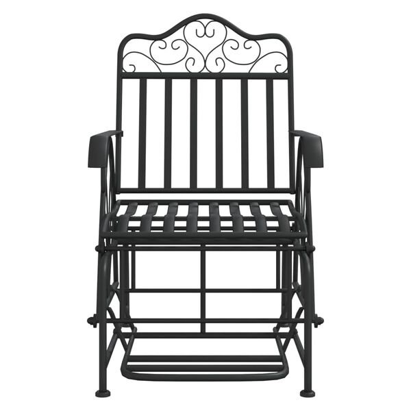 vidaXL Banc coulissant 61 cm Noir Acier