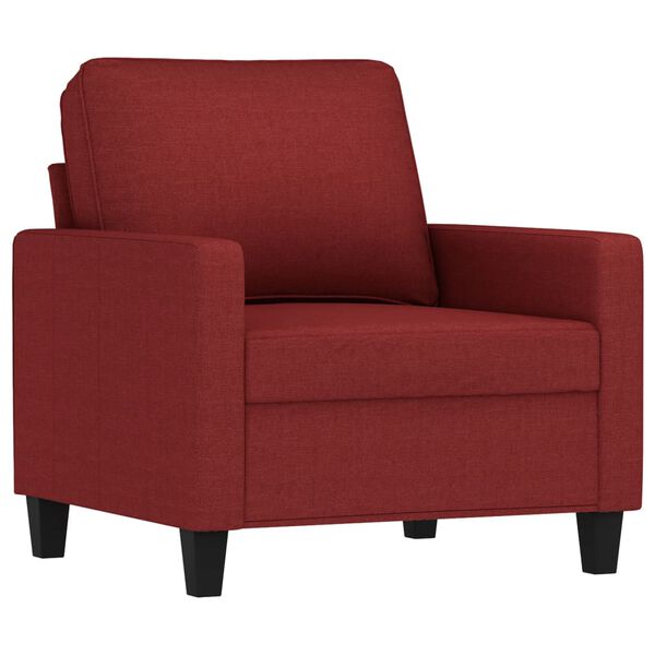 vidaXL Ensemble de canap&eacute;s 3 pcs avec coussins Rouge bordeaux Tissu