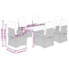 vidaXL Ensemble &agrave; manger de jardin et coussins 7 pcs beige poly rotin