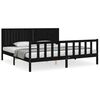 vidaXL Cadre de lit sans matelas noir 200x200 cm bois massif de pin