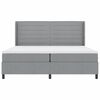 vidaXL Lit &agrave; ressorts avec matelas Gris clair 200 x 200 cm tissu