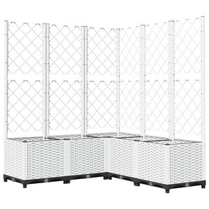 vidaXL Jardini&egrave;re avec treillis Blanc 120x120x136 cm PP