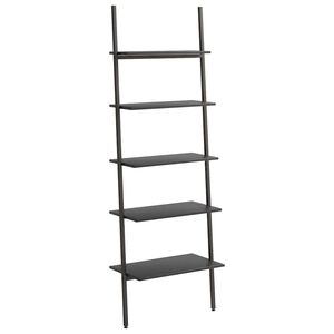 vidaXL &Eacute;tag&egrave;re inclin&eacute;e &agrave; 5 niveaux Noir 64x34x185,5 cm