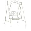 vidaXL Banc Balan&ccedil;oire Acier 113 x 121,5 x 168 cm Blanc antique