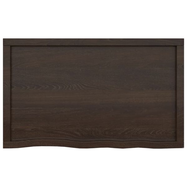 vidaXL Comptoir de salle de bain marron fonc&eacute; bois massif trait&eacute;