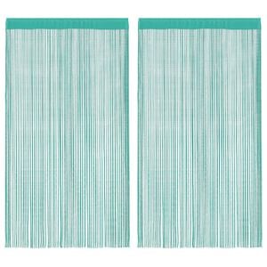 vidaXL Rideaux &agrave; fils 2 pcs turquoise 100x250 cm