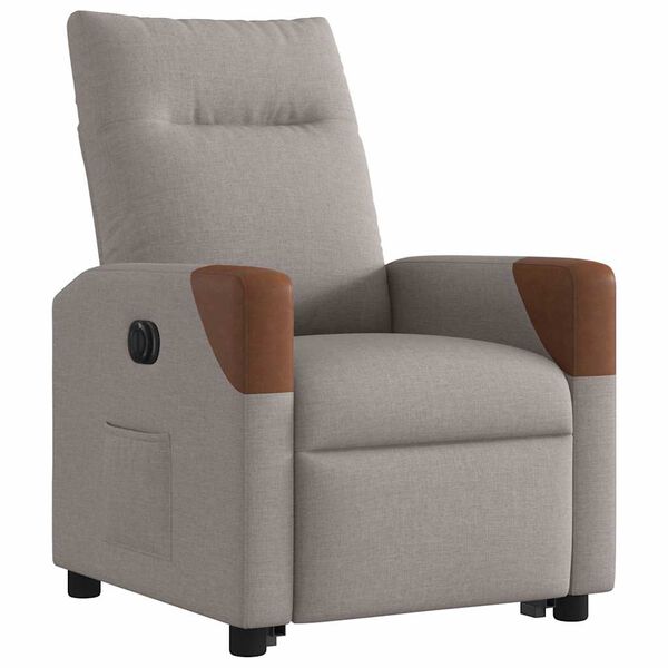 vidaXL Fauteuil inclinable &eacute;lectrique taupe tissu