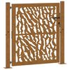 vidaXL Portail de jardin 100x100 cm en acier patin&eacute; avec motif de traces