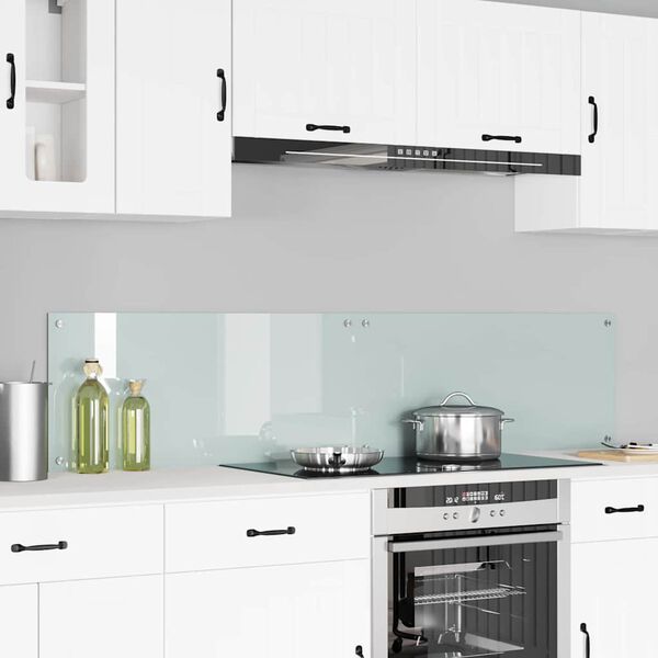 vidaXL Protection de cuisine 2 pcs Blanc 90 x 40 cm verre tremp&eacute;