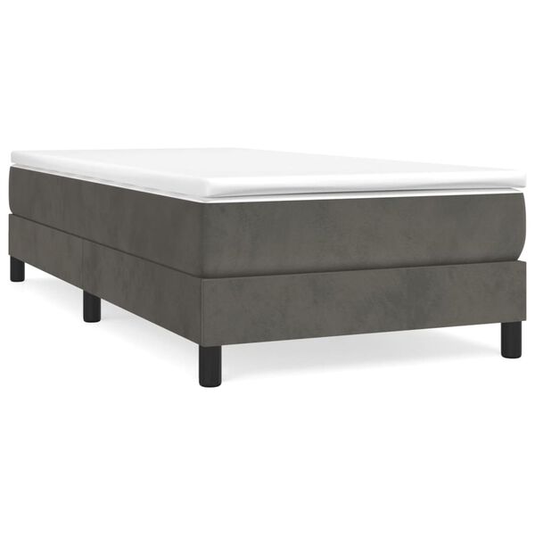 vidaXL Sommier à lattes de lit et matelas Gris foncé 80x200 cm Velours
