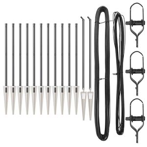 vidaXL Piquet de cl&ocirc;ture &agrave; enfoncer au sol 13 pc Gris
